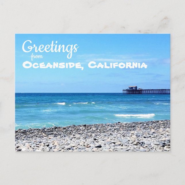 Carte Postale Oceanside California Beach and Pier  (Devant)