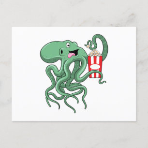 Carte Postale Octopus avec Popcorn