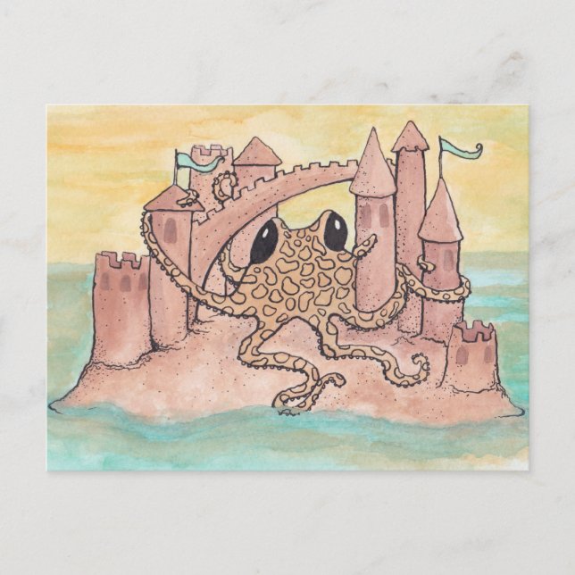 Carte Postale Octopus et Sandcastle (Devant)