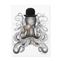Octopus Monocle Bowler Curiosité Casquette