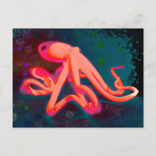 Carte Postale Octopus orange