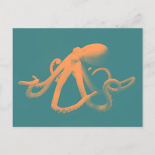 Carte Postale Octopus orange