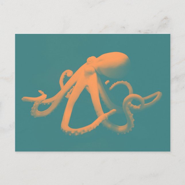 Carte Postale Octopus orange (Devant)