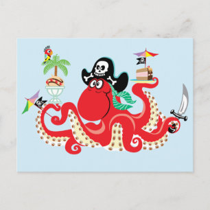 Carte Postale Octopus pirate