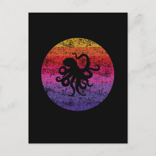 Carte Postale Octopus rétro