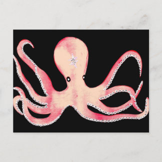 Carte Postale Octopus rose