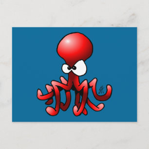 Carte Postale Octopus rouge
