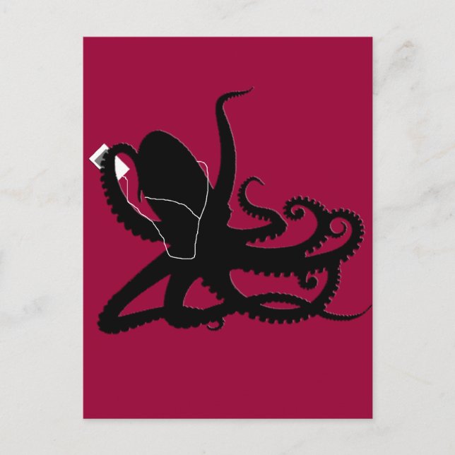 Carte Postale Octopus Sillouette MP3 Publicité (Devant)