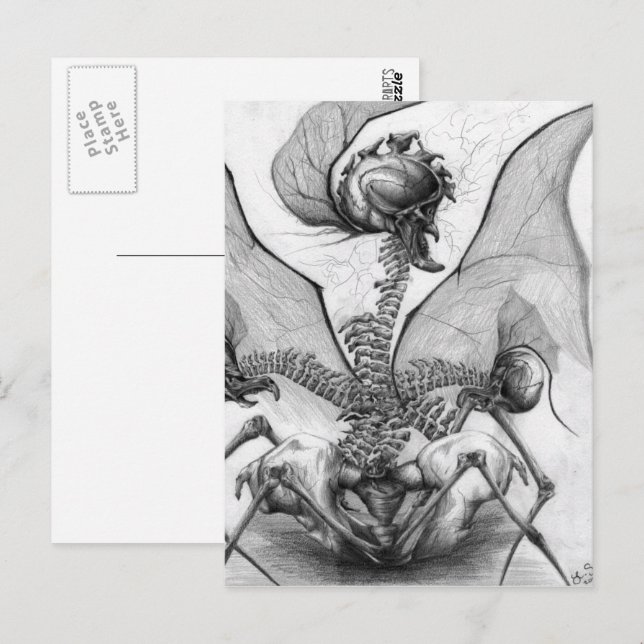 Carte Postale Odd Bone Fellow Imaginaire Goth Skeleton Monster A (Devant / Derrière)