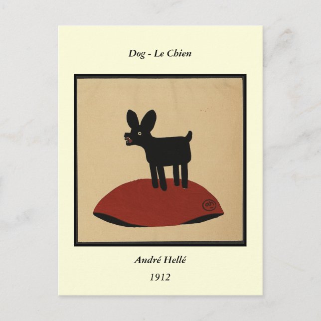 Carte Postale Odd Funny Look Dog - Colorful Book Illustration (Devant)