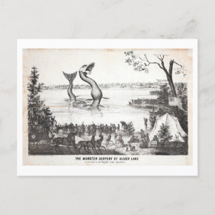 Carte Postale Oddité vintage du Serpent du lac Silver