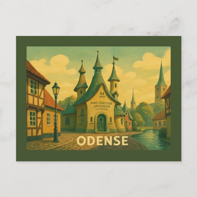 Carte Postale Odense Danemark Littéraire (Devant)