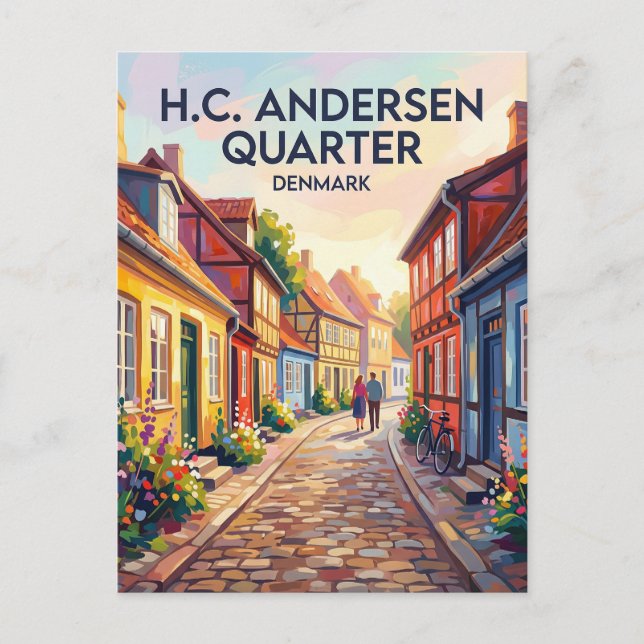 Carte Postale Odense Quartier H.C. Andersen Danemark (Devant)