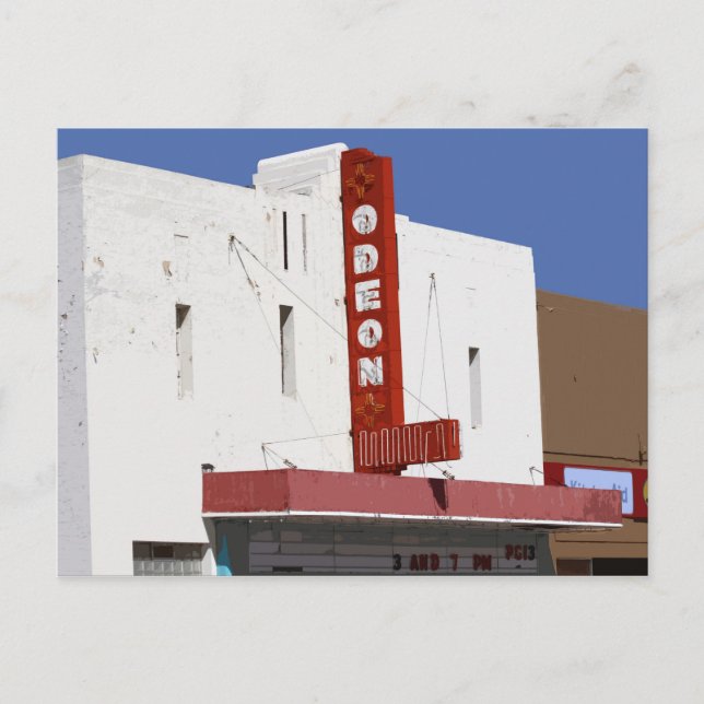 Carte Postale Odeon Theatre, Tucumcari, Nouveau-Mexique (Devant)