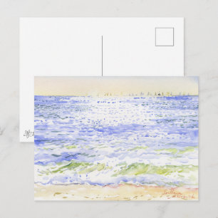 Carte Postale Odesa Matinée Mer Aquarelle avec Voiliers