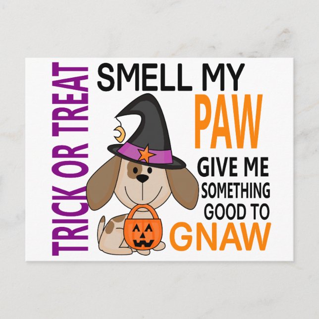 Carte Postale Odeur de chien d'Halloween My Paw 2 (Devant)