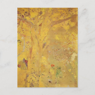 Carte Postale Odilon Redon- Arbre contre un Arrière - plan jaune