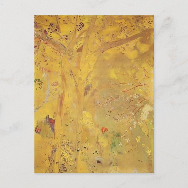 Carte Postale Odilon Redon- Arbre contre un Arrière - plan jaune (Devant)