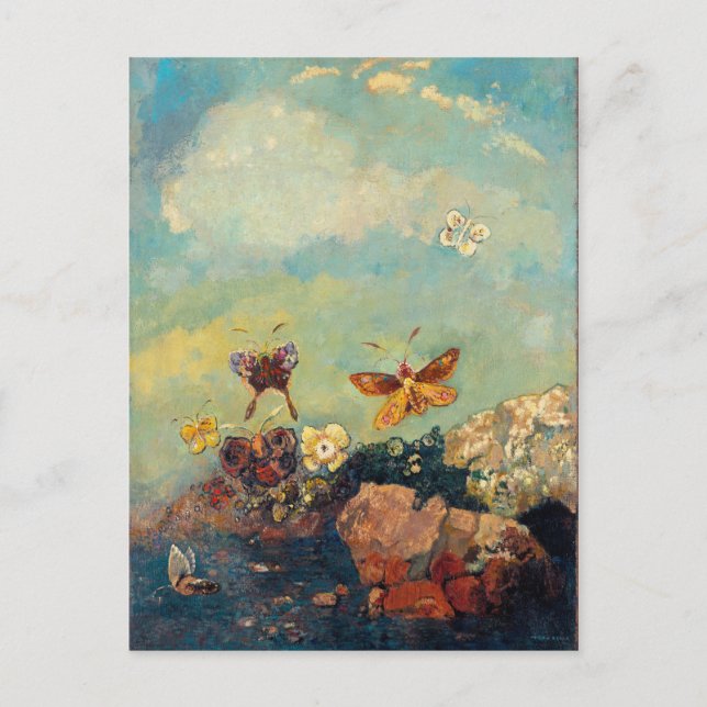 Carte Postale Odilon Redon Papillons Symbolisme Vintage Art (Devant)