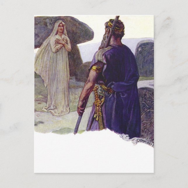 Carte Postale Odin devant une Völva (Devant)