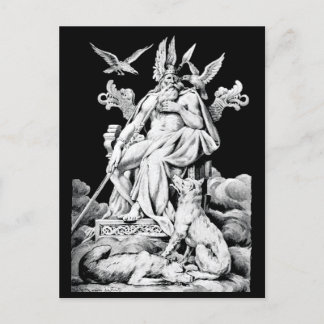 Carte Postale Odin, dieu de la mythologie nordique, illustration