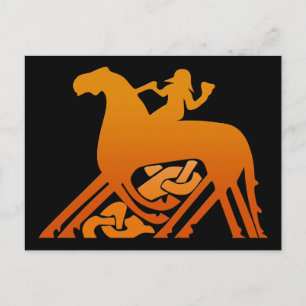 Carte Postale Odin équitation sur Sleipnir Viking Mythologie