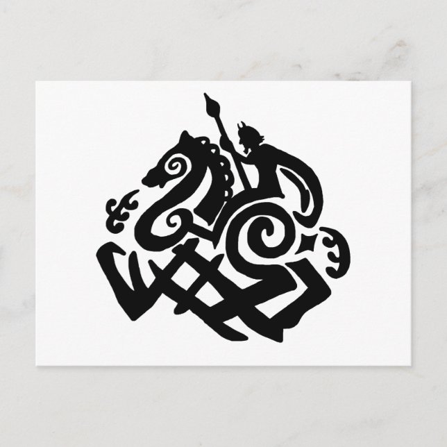 Carte Postale Odin et Sleipnir (Devant)