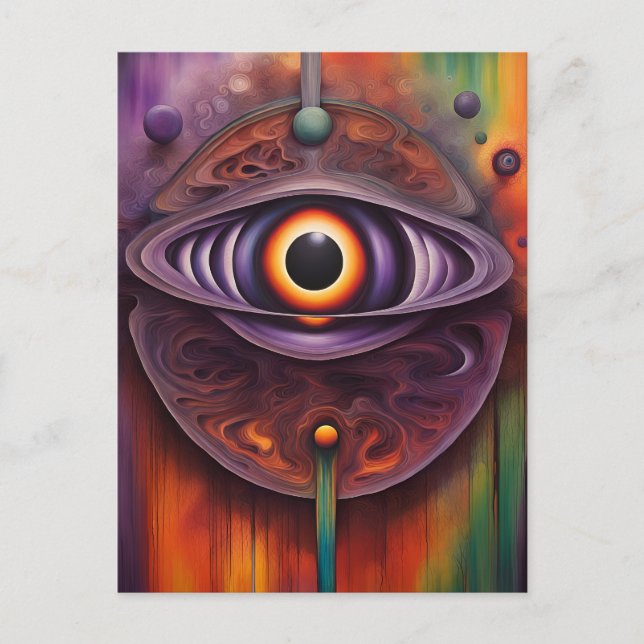Carte Postale Oeil Abstrait coloré (Devant)