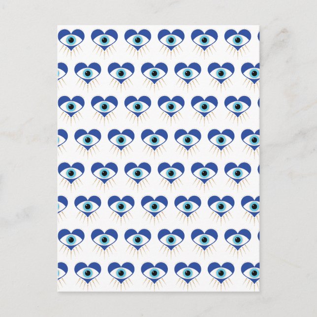 Carte Postale Oeil mal grec du coeur (Devant)