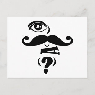 Carte Postale OEil Moustache U une question