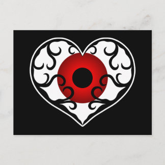 Carte Postale Oeil rouge dans le coeur