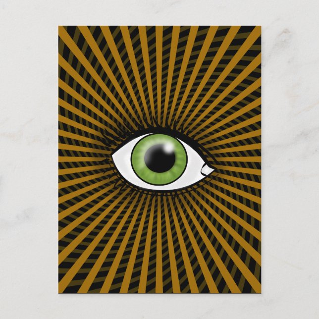 Carte Postale Œil vert hypnotique (Devant)