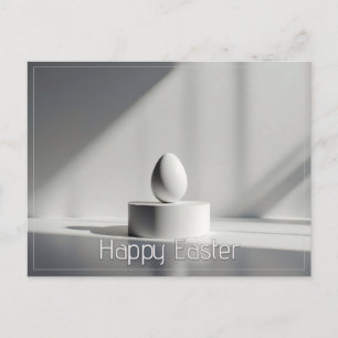 Carte Postale Œuf de Pâques minimaliste sur un piédestal moderne