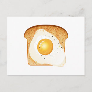 Carte Postale OEuf frit sur toast