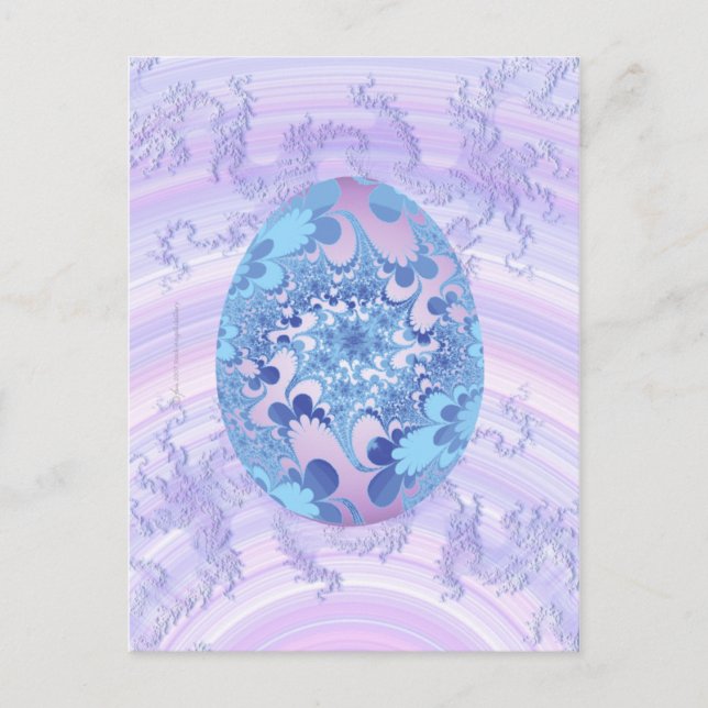 Carte Postale Oeuf peint en bleu et violet (Devant)