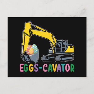 Carte Postale Oeufs Cavateur Pâques Chasse aux Oeufs Excavateur