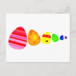 Carte postale Oeufs de Pâques arc-en-ciel