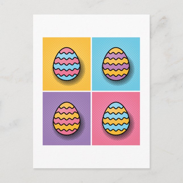 Carte Postale Oeufs de Pâques Pop Art esthétique (Devant)