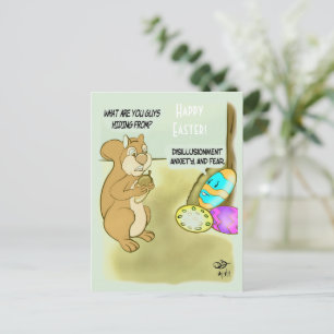 Carte Postale Oeufs de Pâques se cachant