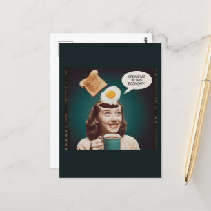 Carte Postale OEufs pour le petit déjeuner dans cette économie R