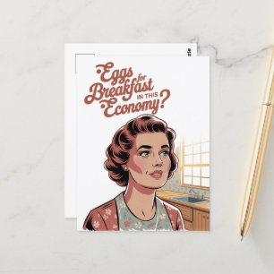 Carte Postale OEufs pour le petit déjeuner dans cette économie R