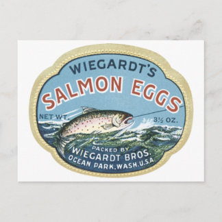 Carte Postale Oeufs Saumons de Wiegardt Annonce vintage