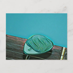 Carte Postale Œuvre d'art de guitare rétro vintage pour guitaris