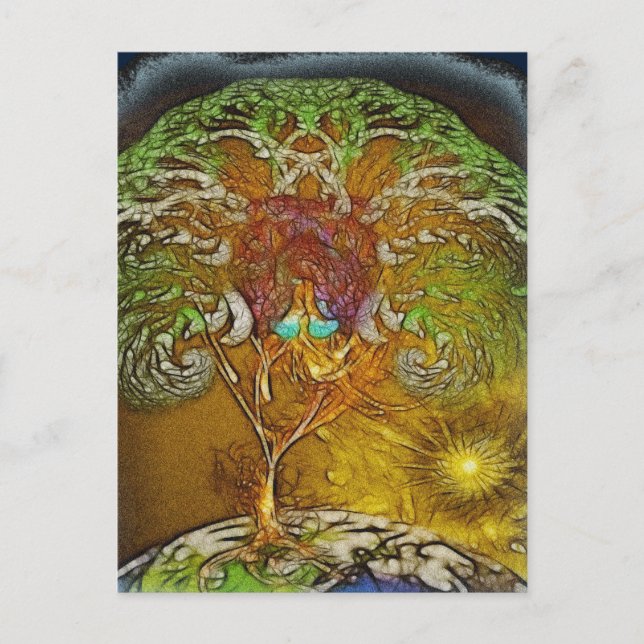 Carte Postale Œuvre d'art de l'arbre de vie (Devant)