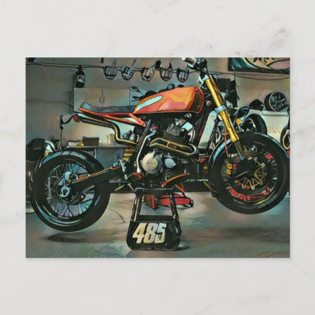 Carte Postale œuvre d'art de moto vintage (Devant)