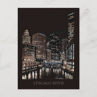 Carte Postale Œuvre d'art de rançon de la rivière de Chicago