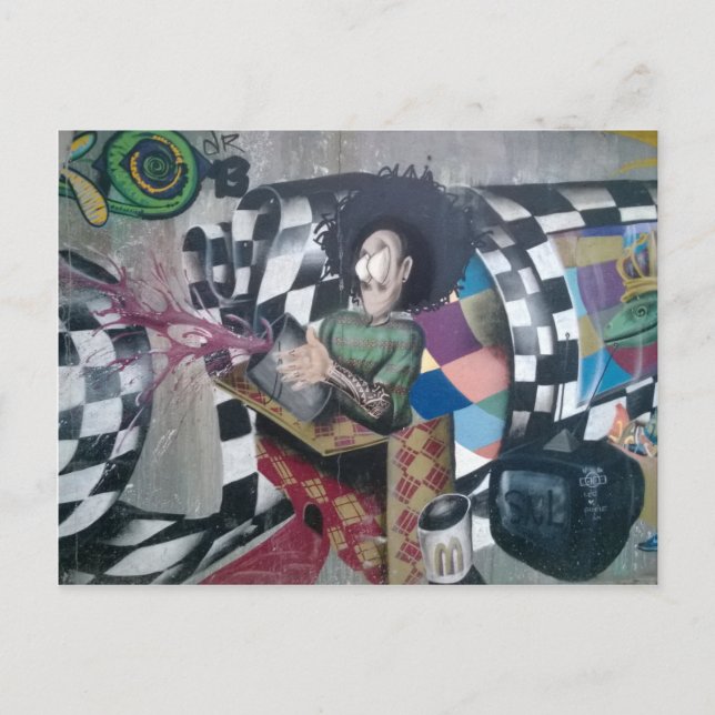 Carte Postale Œuvre d'art graffiti abstrait (Devant)
