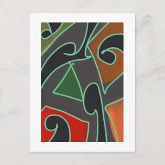 Carte Postale Œuvre d'art maori abstrait contemporain 3 par RRW
