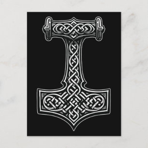 Carte Postale Œuvre d'art murale représentant le marteau de Thor