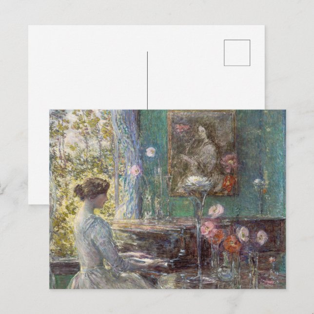 Carte Postale Œuvre d'art murale vintage impressionniste représe (Devant / Derrière)